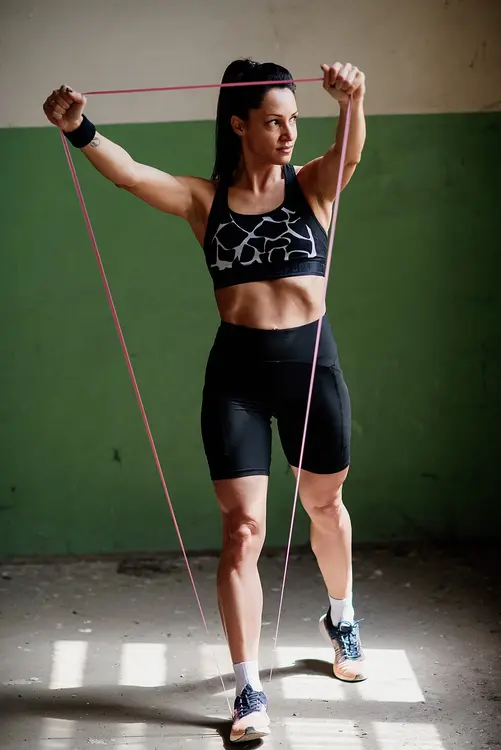 Standing resistance band exercise