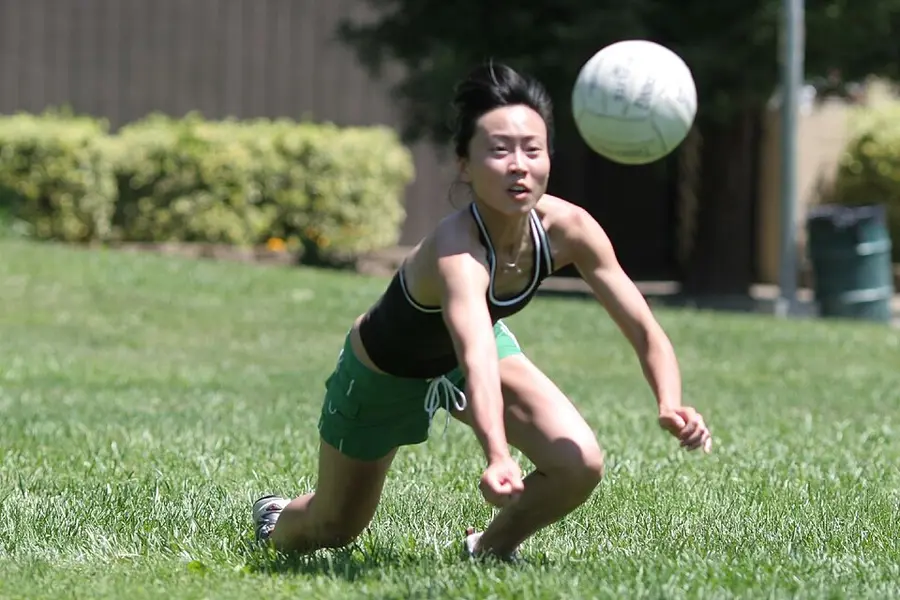 Player digging a low volleyball