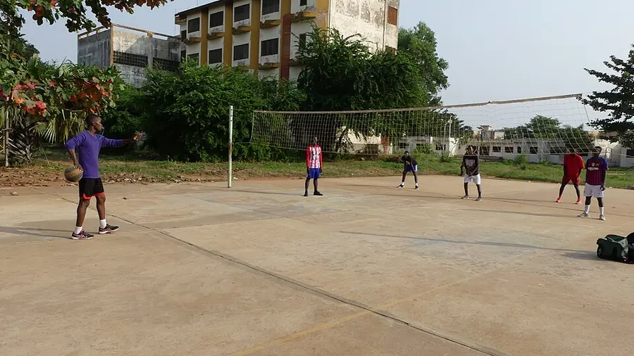 Outdoor volleyball session